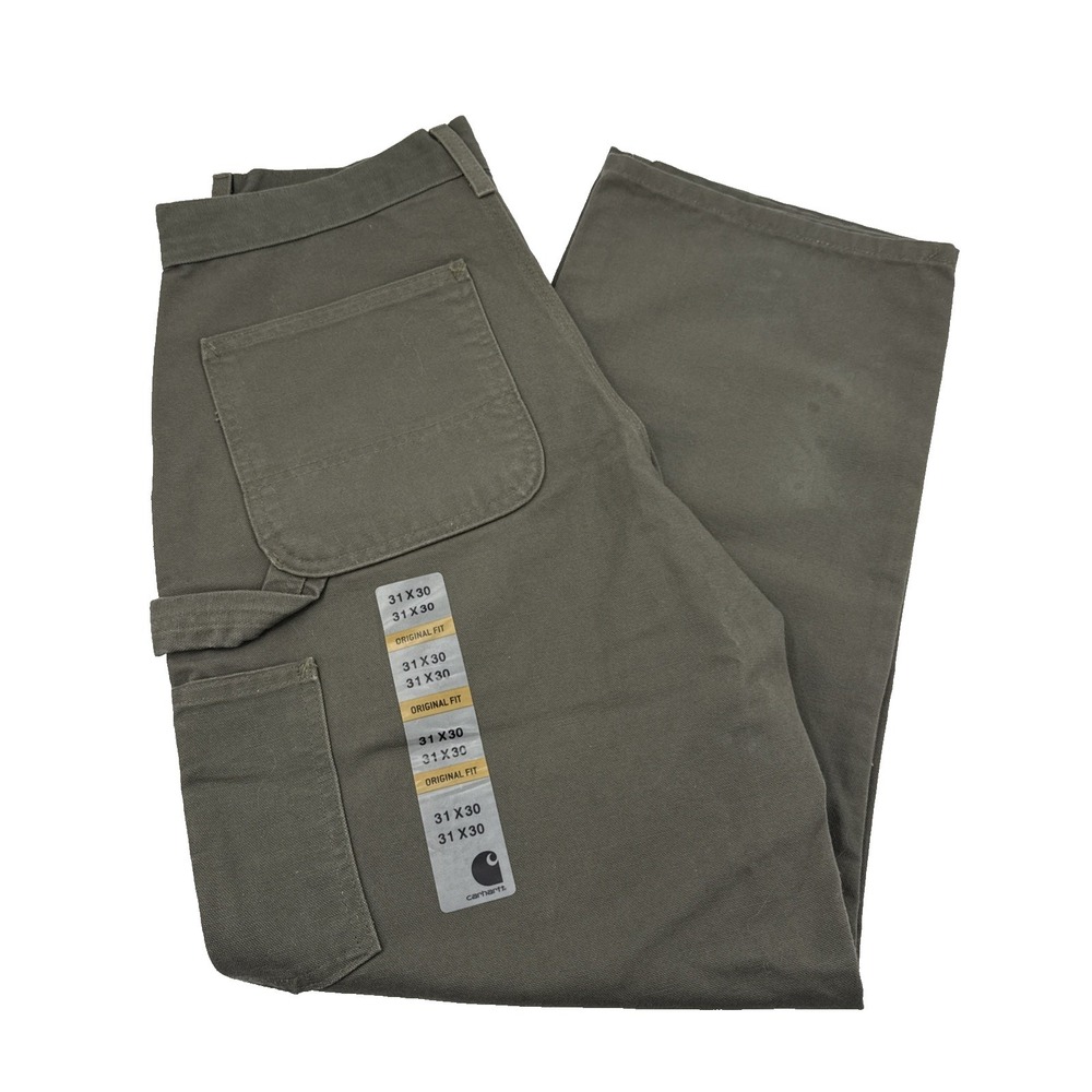 Carhartt Canvas Carpenter Pants Mens 31 x 30 Moss Green B11 MOS